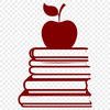 Vector Apple Book Illustration An SVG vector design of a traditional apple book with open pages, suitable for use in education and creative projects.