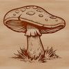 A vector graphic representation of a mushroom, suitable for digital editing and printing.