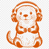 An illustration of a river-dwelling mammal with a sleek body and playful demeanor.