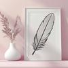 Beautiful Free Clip Art SVG A single feather with intricate details in a 2D vector format.