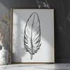 Delicate Feather SVG Template for Cutting Machines A detailed illustration of a feather, suitable for vector design and cutting machine projects.