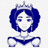 Regal Young Lady Vector Graphic A young female character in a regal setting, designed as a digital vector art.