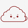 A simple illustration of a white puffy cloud in the sky, suitable for vector design projects.