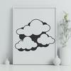 Hand-Drawn Sky Cloud SVG Design A simple, hand-drawn illustration of a white cloud in the sky.