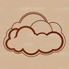 Puffy Cloud Design Illustration A white cloud illustration made up of soft, puffy shapes, suitable for various design projects.