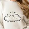 Whimsical White Cloud Graphic Illustrative representation of a white cloud in the sky for graphic design and digital art.