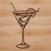 A colorful cocktail illustration in a glass, suitable for digital use as clip art.