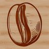High-Resolution Coffee Icon SVG An SVG clip art illustration of a single coffee bean in high resolution.