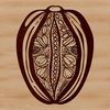 Illustration of a coffee bean with detailed design.