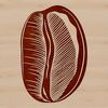 An SVG design featuring a single coffee bean as a graphic element.