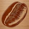 Stylized Coffee Bean Design An SVG design featuring a stylized representation of a coffee bean with clean lines and precise details.