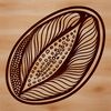 A stylized illustration of a coffee bean in vector format, suitable for digital design and printing.