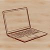 Digital Computer Design Vector A digital illustration of a modern laptop with a sleek design, suitable for vector graphics and cutting machine applications.