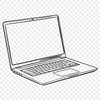 Modern Computer Setup Illustration Illustrated vector diagram of a modern desktop computer setup with monitor, keyboard, and mouse.