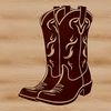 Western Boot Design Vector Graphics A pair of cowboy boots with ornate stitching and buckles, designed as vector art.