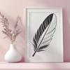 Realistic Bird Feather SVG Graphic An SVG graphic representing a realistic bird's feather for various design applications.