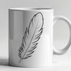High-Resolution Vector Feather Graphic High-resolution graphic representation of a single bird's feather.