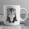 Adorable River Otter Design A digitally created otter design suitable for commercial or personal use as a stencil or template.