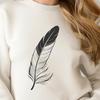 Geometric Bird Feather Design A graphic representation of a bird's feather with clean lines and geometric shapes.