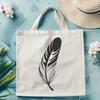 Beautiful Vector Feathers for Crafting A single white feather with delicate curves and pointed tips, ideal for digital crafting projects.