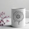Beautiful White Daisy Icon A white daisy with yellow center and green stem, created as a vector graphic.