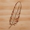 A high-quality digital illustration of a single feather in vector format, suitable for cutting machines and laser cutters.