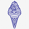 Illustrative vector design of a colorful ice cream cone with toppings.
