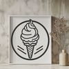 Colorful Cone Treat A digital illustration of a colorful ice cream cone with multiple scoops.