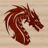 A medieval-style dragon's head with scales and wings, suitable for vector design.
