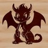 Beautiful Dragon Clip Art Design for Crafting Illustrative drawing of a mythical creature, a dragon, in vector format.