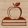 Apple-Inspired Educational Graphics An SVG vector graphic design featuring an apple-themed book with potential uses in teaching or commercial projects.