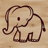 SVG illustration of a realistic elephant featuring bold lines and vibrant details.