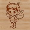 A mythical fairy with delicate wings and a wand, depicted in a vector style suitable for digital applications.