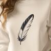 A simple illustration of a feather, suitable for vector art projects.