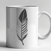 A single white feather with intricate details, suitable for vector art designs.