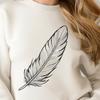 Smooth Feather Vector Image A single white feather with smooth, curved edges, suitable for use in digital design.