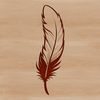 Detailed digital drawing of a feather, suitable for cutting or printing.