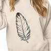 Beautiful Free Vector Art A detailed illustration of a single feather with varying textures and shapes.