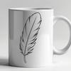Rounded White Feather Vector Graphic A single white feather with rounded edges, suitable for vector design and digital cutting.