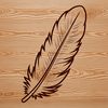 A high-quality vector graphic illustration of a single feather with detailed shape and texture.