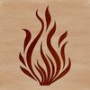 A stylized 2D illustration of flames in a geometric shape, suitable for vector art and cutting machine designs.