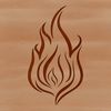 A graphic representation of burning fire in digital design style.