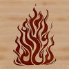 Geometric Fire Design A stylized illustration of fire and flames in a geometric shape.
