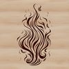 Free Clip Art Flames for Designs A stylized illustration of flames in a dynamic shape, suitable for vector graphics and design projects.
