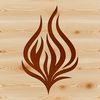 A graphic illustration of flames in a stylized shape, suitable for vector art and digital design.