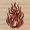 Smooth Edge Flame Design A stylized flame shape made up of curved lines and smooth edges, suitable for digital designs.