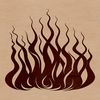 Fire Element Icons Graphic representation of fire element made from connected lines and shapes.
