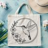 Colorful Bird on Floral Branch A colorful hummingbird perched on a floral branch, depicted in a digital vector format.
