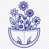 Beautiful Wildflower Embroidery Pattern A detailed floral pattern featuring a cluster of wild flowers in a decorative pocket design.