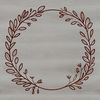 An illustrative wreath made up of intertwined flowers and foliage.